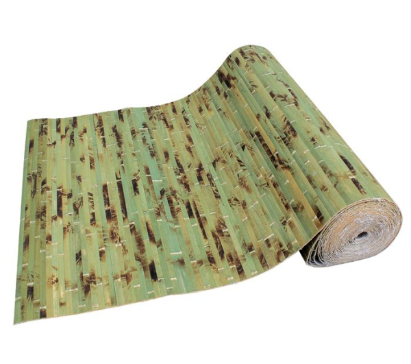 Бамбуковые обои, ламель 17мм, зеленая черепаха, шир.1 м.