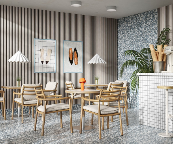 Акустическая панель, черный войлок, 2750х600х21мм, рейки МДФ, шпон дуб клер светлый